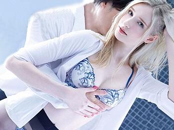 [顔射]＜出張相部屋＞絶倫上司の追撃ピストンでメス奴隷堕ち！侍チンコに散った色白清楚な金髪OLが羞恥NTRで痙攣絶頂イキ＜外国人